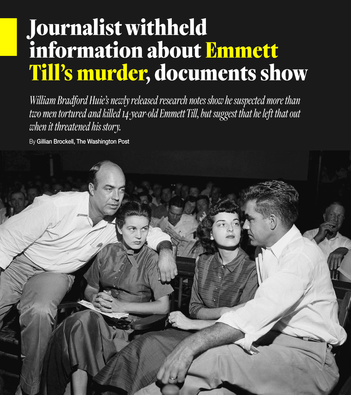 Journalist withheld information about Emmett Till’s murder, documents show