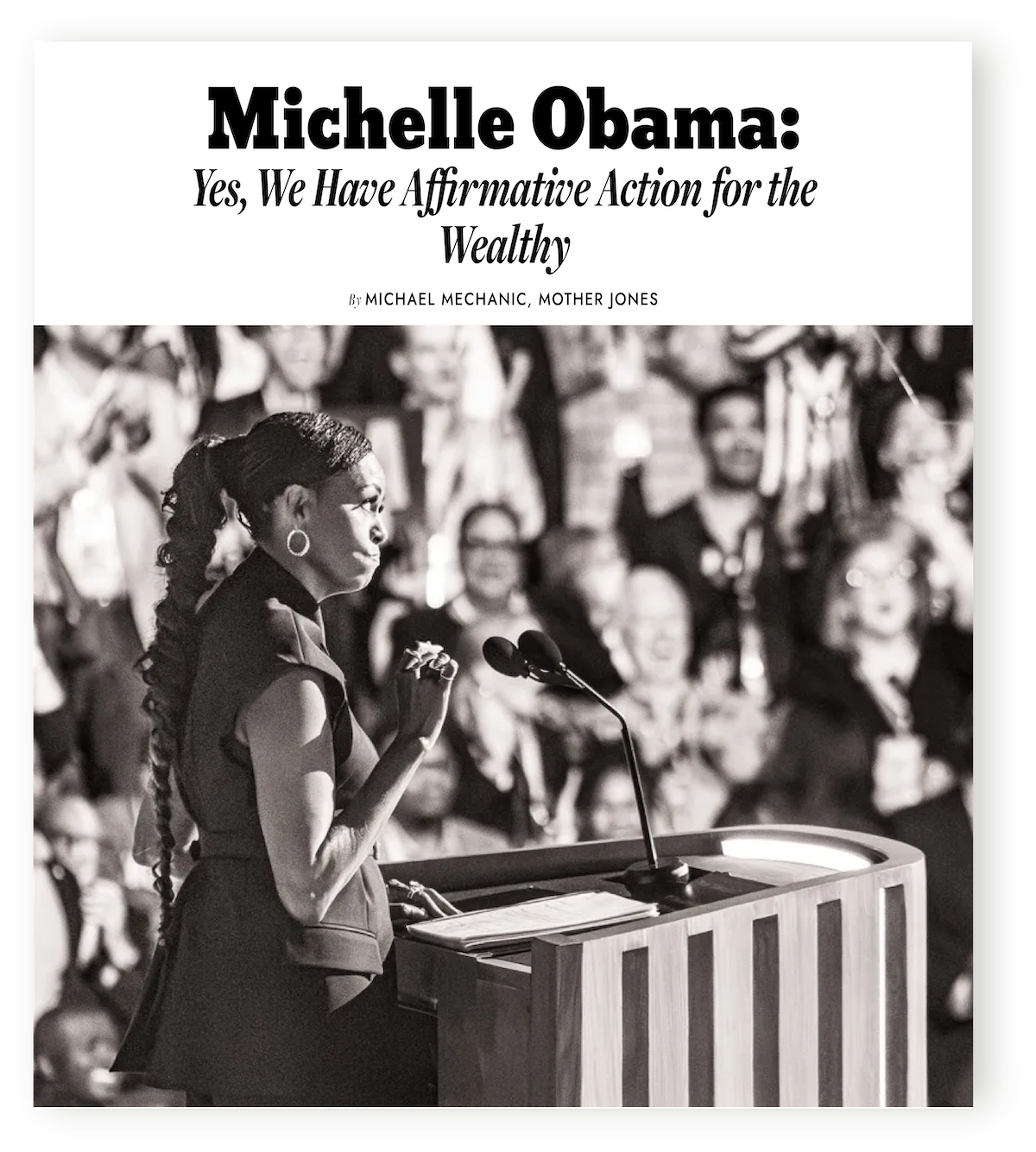 Michelle Obama: Yes, We Have Affirmative Action for the Wealthy